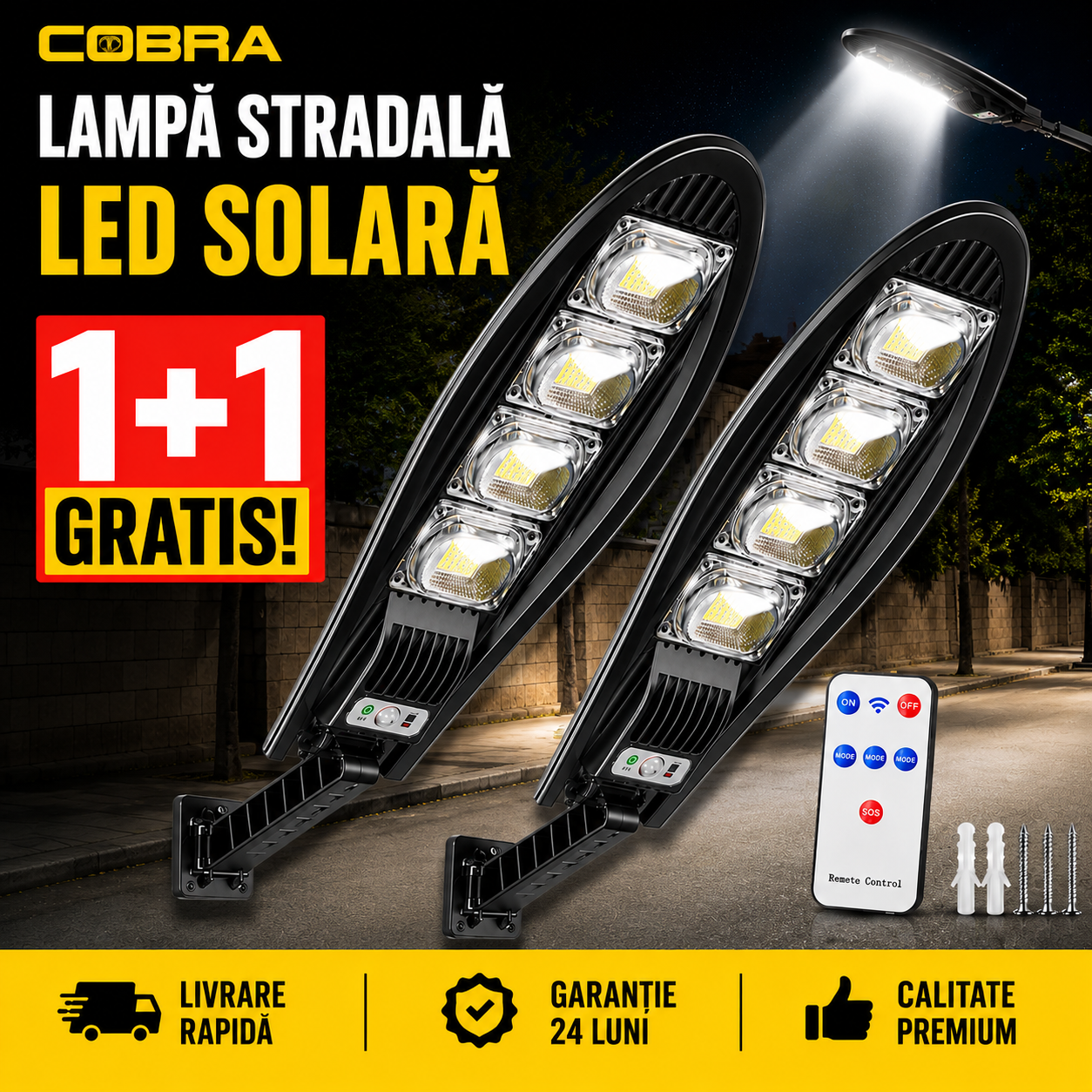 Lampa Solara cu Telecomanda
