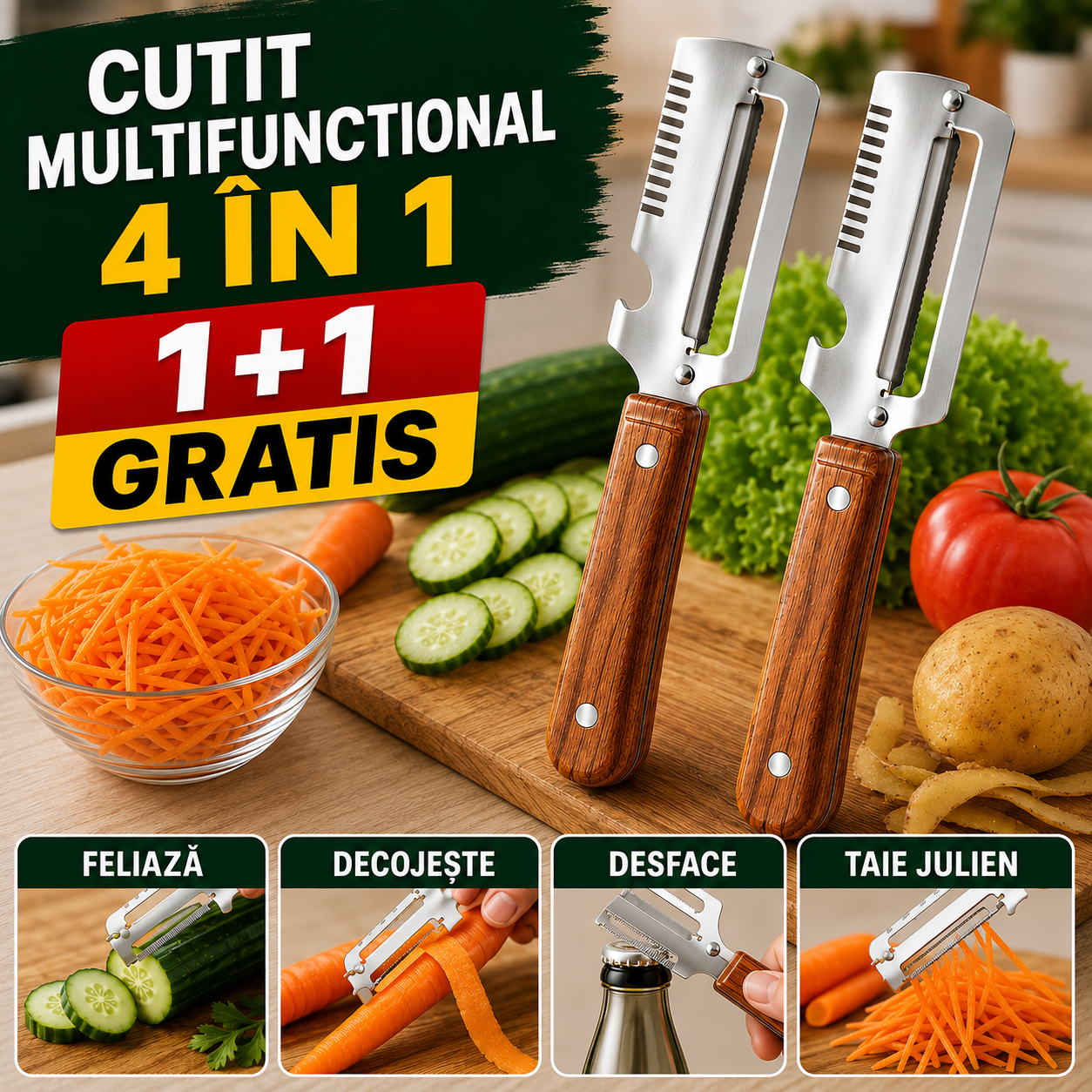 Cutit de bucatarie 4 in 1