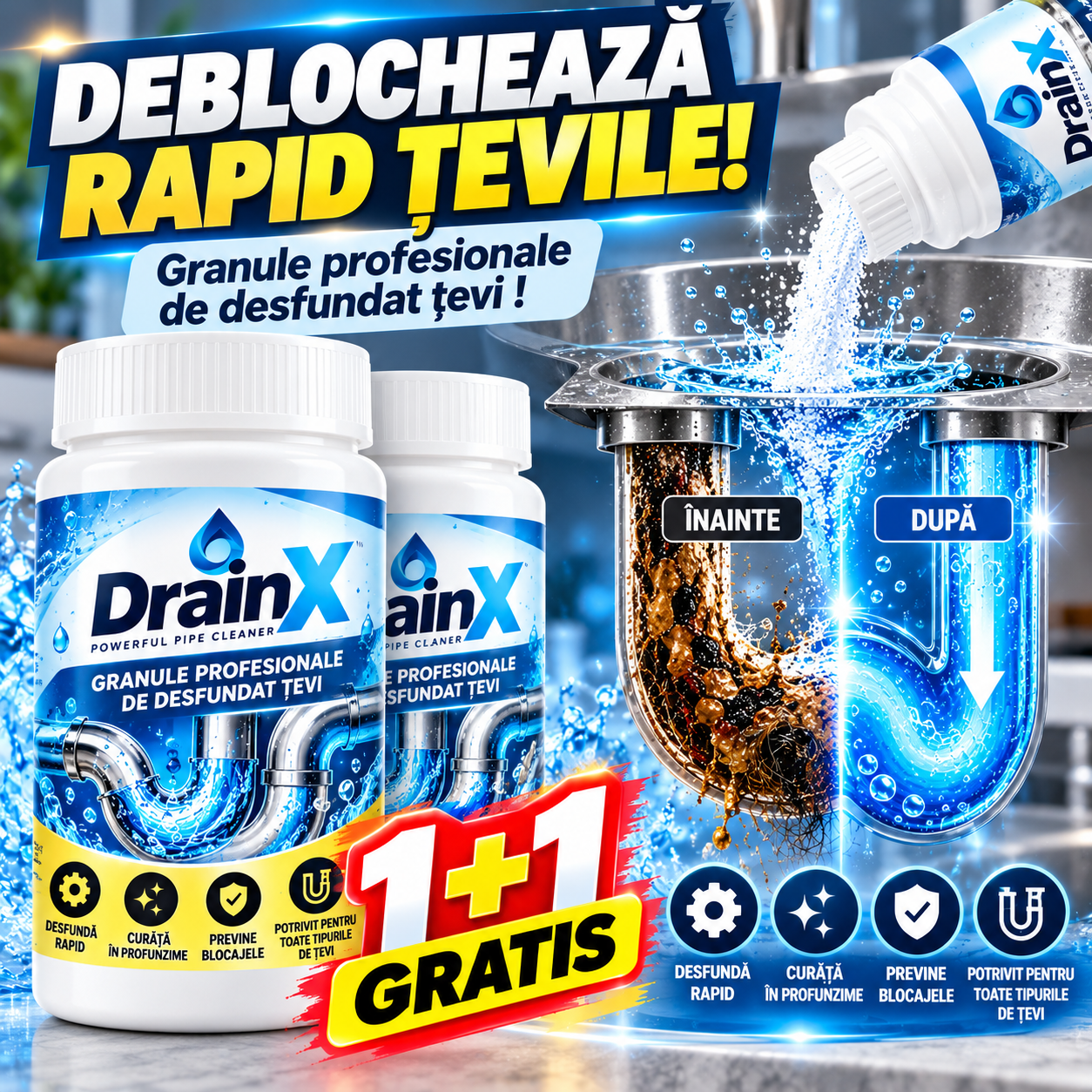 Soluție instantă pentru desfundat