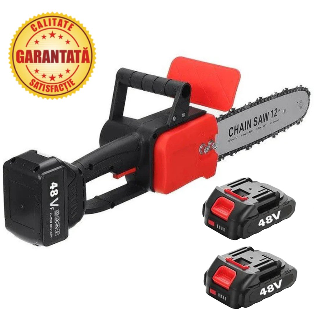 Drujbă cu lamă 32cm + 2 acumulatori 48V