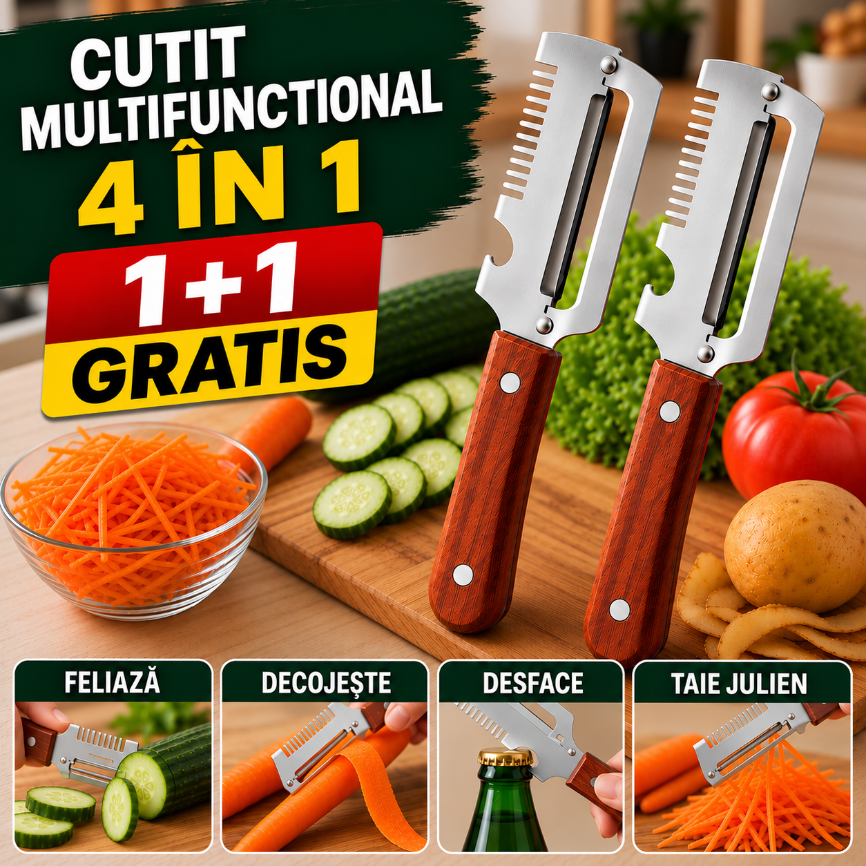 Cutit de bucatarie 4 in 1